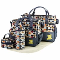 5PCS Baby Nappy Diaper Bags Set Mummy Diaper Shoulder Bags with Nappy Changing Pad Insulated