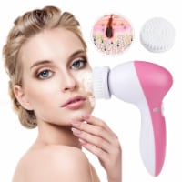 Facial Cleansing Brush Waterproof Face Spin Cleaning Brush with 5 Brush Heads Deep Cleansing