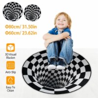 3D Visual Floor Area Mat Anti-slip Illusion Rug Doormat Round Living Room Carpet Mat 60cm