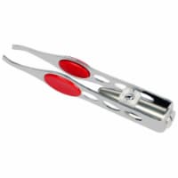 LED Eyebrow Tweezer Stainless Steel Make Up Tweezer with LED Light Rubber Finger Pads