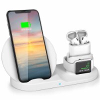 Wireless Charger 10W Fast Charging Station For iPhone Apple iWatch Series 5 4 3 2 1 AirPods