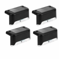 4Pcs Solar Powered LED Step Lights Outdoor Water-Resistant Dusk To Dawn Sensor Fence Lamps
