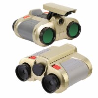 4X30 Kids Toy Night Vision Binoculars with Pop-Up LED Light Portable Neck Strap for Watching