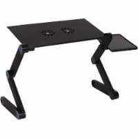 Foldable Aluminum Laptop Desk Adjustable Portable Table Stand with 2 CPU Cooling Fans and