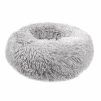 Small Large Pet Dog Puppy Cat Calming Bed Cozy Warm Plush Sleeping Mat Kennel, Round Light
