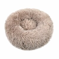 Small Large Pet Dog Puppy Cat Calming Bed Cozy Warm Plush Sleeping Mat Kennel, Round Dark