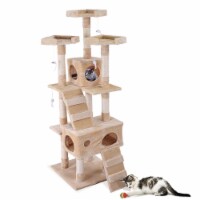 66  Multi-level Cat Tree, Scratching Posts, Kitten Activity Tower with 3 Perches