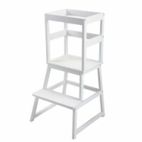 Kid 2-Step Stool with Safety Rails, Kitchen Helper Stool for Toddlers Aged 1-5 Within 150