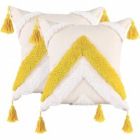 Boho Tufted Pillow Cover 18 x 18 Inches Throw Pillowcase Handmade Colorful Decorative Cushion