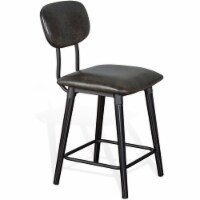 Sunny Designs 24  Metal Frame Barstool with Cushion Seat & Back in Black