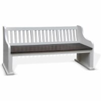 Sunny Designs Carriage House 34  Slat Back Wood Bench in White/Dark Brown