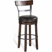 Sunny Designs Homestead 30  Wood Swivel Barstool with Back in Tobacco Leaf