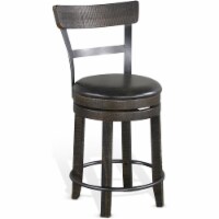 Sunny Designs Homestead 24  Wood Swivel Barstool with Back in Tobacco Leaf