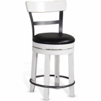 Sunny Designs Carriage House 24  Wood Swivel Barstool in White/Dark Brown