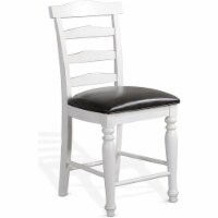 Sunny Designs Carriage House 24  Ladderback Barstool with Cushion Seat in White