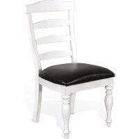 Sunny Designs Carriage House 41  Ladderback Chair with Cushion Seat in White