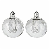 Zendra Platinum Hand Made Lead Free Pair Of Crystal Salt & Pepper Shakers  H2.5