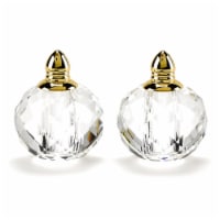 Zendra Gold Hand Made Lead Free Crystal Pair Of Salt & Pepper Shakers H2.5