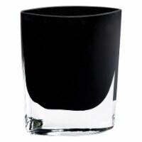 Samantha European Mouth Blown Lead Free Crystal 8  Jet Black Pocket Shaped Vase