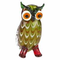 Murano Style Art Glass Wise Owl  H 8