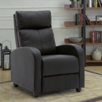 Orora Dec OW-YT9001B-BLACK Single Black PU Recliner Sofa Chair, Black
