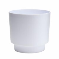 10 in. Hopson Resin Metal Stand Planter, White