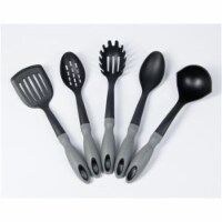 Slotted Spoon, Ladle, Spoon, Spatula & Pasta Server Utensil Set - 5 Piece