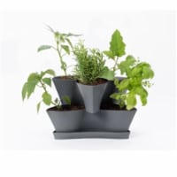 16 in. Planter Collin, Charcoal