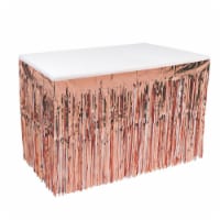 30 x 14 in. Pkgd 1-Ply Metallic Table Skirting, Rose Gold