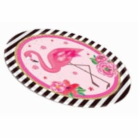 Flamingo Oval Paper Platter - Pack of 8