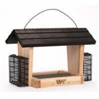 6 qt Hopper Feeder with Suet Cages, Cedar