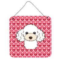 White Poodle Hearts Wall or Door Hanging Prints
