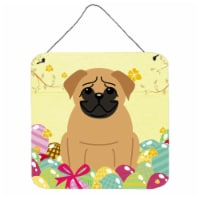 Easter Eggs Pug Brown Wall or Door Hanging Prints