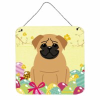 Easter Eggs Pug Brown Wall or Door Hanging Prints