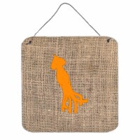 Squid Burlap And Orange Aluminium Metal Wall Or Door Hanging Prints - 6 x 6 In.