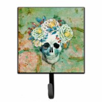 Day of the Dead Skull with Flowers Leash or Key Holder