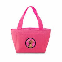 15 x 7 in. Vizsla Zippered Insulated School Washable and Stylish Lunch Bag Cooler, Pink
