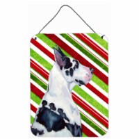 Great Dane Candy Cane Holiday Christmas Aluminium Metal Wall Or Door Hanging Prints