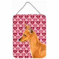 Min Pin Hearts Love and Valentines Day Portrait Aluminium Metal Wall Or Door Hanging Prints -