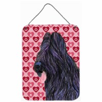 Briard Hearts Love and Valentines Day Aluminium Metal Wall Or Door Hanging Prints - 12 x 16 i