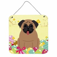 Easter Eggs Pug Brown Wall or Door Hanging Prints