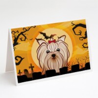 Halloween Yorkie Yorkishire Terrier Greeting Cards & Envelopes - Pack of 8