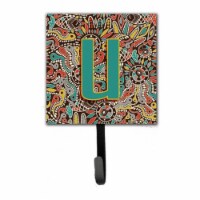 Letter U Retro Tribal Alphabet Initial Leash & Key Holder
