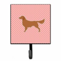 Golden Retriever Checkerboard Pink Leash or Key Holder