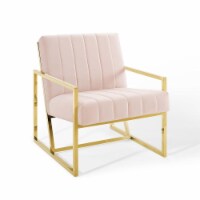 Inspire Channel Tufted Performance Velvet Armchair - Pink