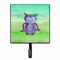 Purple Owl Watercolor Leash or Key Holder