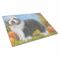Old English Sheepdog Ocotoberfest Glass Cutting Board - Large