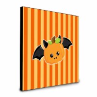 8 x 8 x 0.625 in. Halloween Pumpkin Bat Artwork Panel Wall Decor