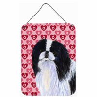 Japanese Chin Hearts Love and Valentines Day Aluminium Metal Wall Or Door Hanging Prints - 12