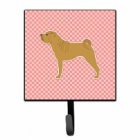Shar Pei Merry Checkerboard Pink Leash or Key Holder